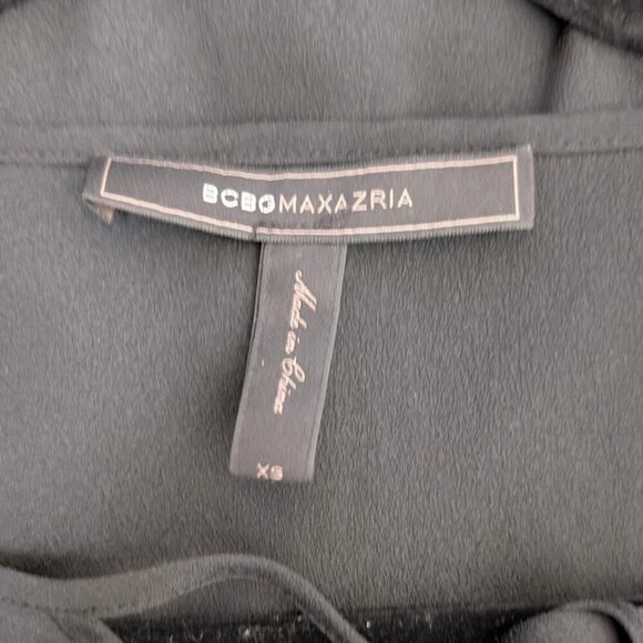 BCBGMaxAzria Black Joss Front Tie Blouse - Picture 7 of 8